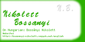 nikolett bossanyi business card